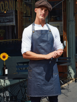 District Waxed-Look Denim Bib Apron