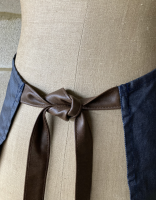 Waxed-look denim & Faux Leather Apron 